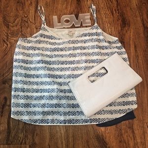 ‼️2/$18‼️ Loft plus size blue spaghetti strap top